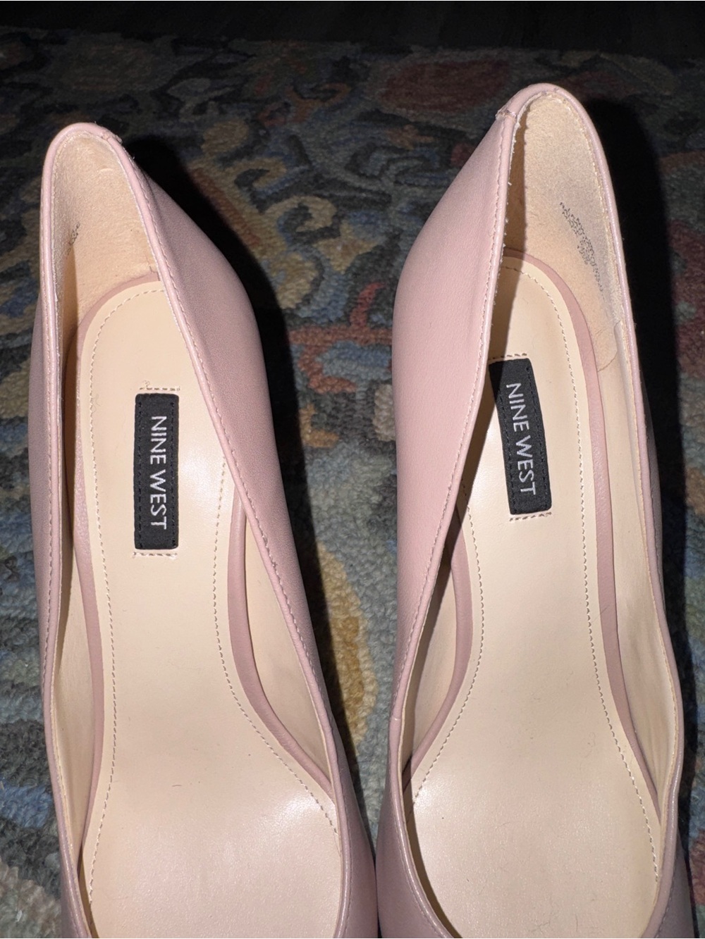 Nine West Blush Pink Leather Pointed Toe Pumps